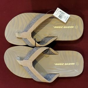 Mens Wave Zone light Brown Tan Flip Flops Sandals Size 11 12 13 NWT